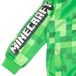 Minecraft Creeper Little Boys Fleece Zip Up Hoodie with Mesh Cosplay Hood Mask Green 6