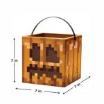 Disguise Minecraft Jack O' Lantern Treat Pail, Official Candy Bucket Costume Accessory for Kids & Décor, 7x7x7 inches