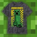 Minecraft Boy's Short Sleeve T-Shirt 4-Pack - Creeper, Skeleton, Zombie Graphic Tee Set for Kids (White/Green/Black/Gray, Size 8)
