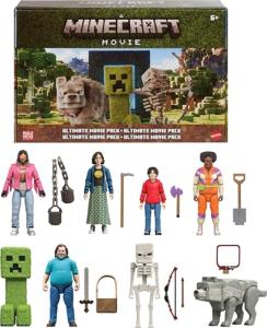 Mattel Minecraft Ultimate Movie Pack with 8 Action Figures & 8 Accessories Including 4-inch Steve & Creeper, Collectible Toy Set