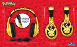 eKids Pokemon Pikachu Wired Kids Headphones, Adjustable, Stereo Sound, 3.5Mm Jack, Tangle-Free, Volume Control, Children's Headband On Ear for School Home, Travel