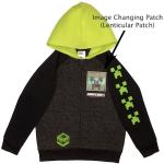 Minecraft Creeper Boys 3-Piece Bundle Set, Zip up Fashion Hoodie, Short Sleeve T-Shirt, and Jogger Sweatpants (Size 7, Grey/White/Black)