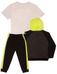 Minecraft Creeper Boys 3-Piece Bundle Set, Zip up Fashion Hoodie, Short Sleeve T-Shirt, and Jogger Sweatpants (Size 7, Grey/White/Black)