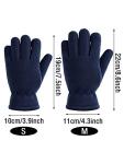 SATINIOR 3 Pairs Kids Fleece Winter Gloves Warm Full Fingers Gloves for Boys Girls Snow Outdoors Activities Supplies(5-8 Years,Black, Grey, Navy Blue)
