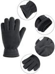 SATINIOR 3 Pairs Kids Fleece Winter Gloves Warm Full Fingers Gloves for Boys Girls Snow Outdoors Activities Supplies(5-8 Years,Black, Grey, Navy Blue)