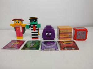 Minecraft McDonald’s Lot Of 5 Happy Meal Figures And Character Cards