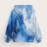 Pink Puff Hoodie Cute Hoodies For Girls Tie Dye Oversized Pullover Sweatshirts Long Sleeve Trendy Shirts Preppy Clothes 2-14 Years Dark Blue-2 11-13Years