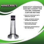 Ukonic Minecraft Enderman Kids Bed Canopy Curtains for Ceiling, Hanging Mosquito Netting Cover for Reading Nook, Sleeping Tent | Playroom Accessories, Home Decor Room Essentials | Video Game Gifts