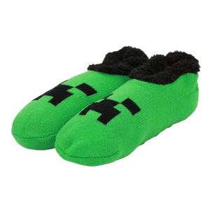Bioworld Minecraft Creeper Face Women's Green Slipper Socks-Large-X-Large