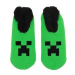 Bioworld Minecraft Creeper Face Women's Green Slipper Socks-Large-X-Large