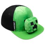 Minecraft Boys Baseball Cap with Removable Plush Accessory - Gamer Gifts (Green/Black)