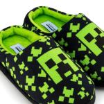 Minecraft - Kids Slippers, Cozy Indoor Slippers with Vine Design, Non-Slip Kids Slippers, Game Merchandise, Black/White, 28/29 EU