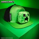 Minecraft Boys Baseball Cap with Removable Plush Accessory - Gamer Gifts (Green/Black)