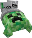 Minecraft Creeper 5 Piece Full Bed Set - Includes Reversible Comforter & Sheet S