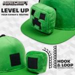 Minecraft Boys Baseball Cap with Removable Plush Accessory - Gamer Gifts (Green/Black)