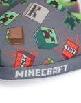 Minecraft Boys Grey Slip On Loafer Slippers | Character All Over Print Design Comfortable Gaming Theme Indoor Shoes for Kids