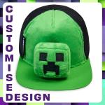 Minecraft Boys Baseball Cap with Removable Plush Accessory - Gamer Gifts (Green/Black)