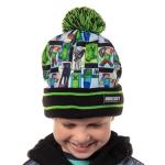 Minecraft Sublimated Character Graphic Kid's Novelty Knit Cuff Pom Pom Beanie Winter Hat Cold Weather OSFM Boy's Girl's Multicolored