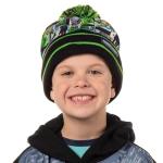 Minecraft Sublimated Character Graphic Kid's Novelty Knit Cuff Pom Pom Beanie Winter Hat Cold Weather OSFM Boy's Girl's Multicolored