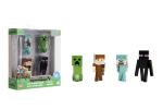 Jada Minecraft 2.5" MetalFigs 4-Pack - Includes Steve in Diamond Armor, Alex in Leather Armor, Enderman & Creeper