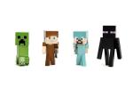 Jada Minecraft 2.5" MetalFigs 4-Pack - Includes Steve in Diamond Armor, Alex in Leather Armor, Enderman & Creeper