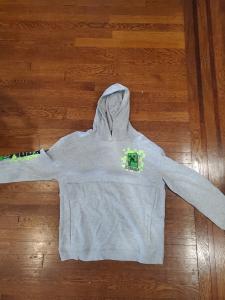 Minecraft Hoodie Xl Gray Long Sleeve
