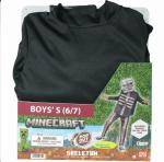 Minecraft Skeleton Boys Costume Small 6/7 Movie Pop Out Torso Zombie Black New