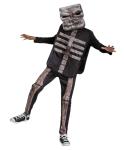 Minecraft Skeleton Boys Costume Medium 8 Movie Pop Out Torso Zombie Black New