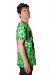 Cosplaya Pixel Green Face Costume Shirt for Mens Womens Adult Men Cosplay Pajamas Adults Halloween Christmas, M