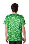 Cosplaya Pixel Green Face Costume Shirt for Mens Womens Adult Men Cosplay Pajamas Adults Halloween Christmas, M