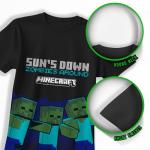 Minecraft Boy's Short Sleeve T-Shirt 4-Pack - Creeper, Skeleton, Zombie Graphic Tee Set for Kids (Black/Gray/Navy/Blue, Size 8)
