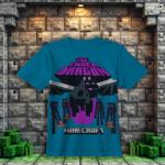 Minecraft Boy's Short Sleeve T-Shirt 4-Pack - Creeper, Skeleton, Zombie Graphic Tee Set for Kids (Black/Gray/Navy/Blue, Size 8)