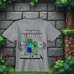 Minecraft Boy's Short Sleeve T-Shirt 4-Pack - Creeper, Skeleton, Zombie Graphic Tee Set for Kids (Black/Gray/Navy/Blue, Size 8)