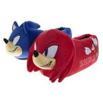 Sonic the Hedgehog 3D Slippers for Kids Cozy Soft House Shoes Knuckles & Sonic Plush - Red/Blue (Size 2-3 Big Kid)