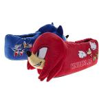 Sonic the Hedgehog 3D Slippers for Kids Cozy Soft House Shoes Knuckles & Sonic Plush - Red/Blue (Size 2-3 Big Kid)
