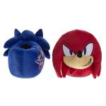 Sonic the Hedgehog 3D Slippers for Kids Cozy Soft House Shoes Knuckles & Sonic Plush - Red/Blue (Size 2-3 Big Kid)