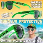 Minecraft Trucker Hat Baseball Cap and Kids Sunglasses Set Adjustable Snapback UV Protection Gamer Gifts (6-14 Years, Multi)