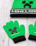 Minecraft Bobble Hat Gloves Set Creeper Knitted Beanie Gamer Gift One Size