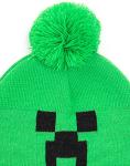 Minecraft Bobble Hat Gloves Set Creeper Knitted Beanie Gamer Gift One Size
