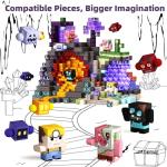 GobiDex 8PCS Magnetic Action Figures- Creatures of Block World Toys Pack, Compatible with Magnet Building Blocks & Tiles, STEM Learning Pretend Play Toys for Ages 3+