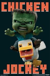 Trends International A Minecraft Movie - Chicken Jockey Wall Poster, 19L x 13W, Premium Unframed Version