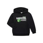 Minecraft Youth Boys Black Graphic Long Sleeve Hooded Hoodie Sweatshirts: 4-5