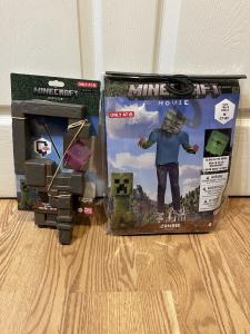Brand New Kids Minecraft Zombie Costume M (7-8) With Malgosha Staff