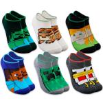 Minecraft Socks Set - Minecraft Accessories Bundle with 6 Pairs of Socks for Boys Age 6-8 Plus Stickers | Gift Set for Kids