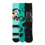 Bioworld Minecraft Characters & Icons Adult 3-Pair Casual Crew Socks