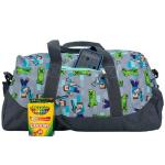 Minecraft Duffle Bag, 16 inch Travel Sleepover Weekender Bag for Girls & Boys, Green/Gray
