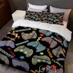 Sunnycitron Gaming Bedding Set Twin Comforter Set for Boys Gaming Comforter for Kids Teen Gaming Bed Video Games Quilt Game Home Decor (1 Comforter with 2 Pillowcase)