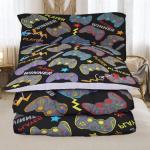 Sunnycitron Gaming Bedding Set Twin Comforter Set for Boys Gaming Comforter for Kids Teen Gaming Bed Video Games Quilt Game Home Decor (1 Comforter with 2 Pillowcase)