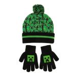 Minecraft Creeper All-Over Print Youth 2-Piece Knit Beanie & Gloves Set