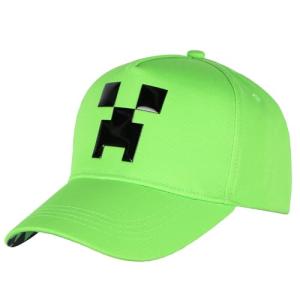 Minecraft Creeper Snapback Hat Youth Adjustable Baseball Cap OSFM Green